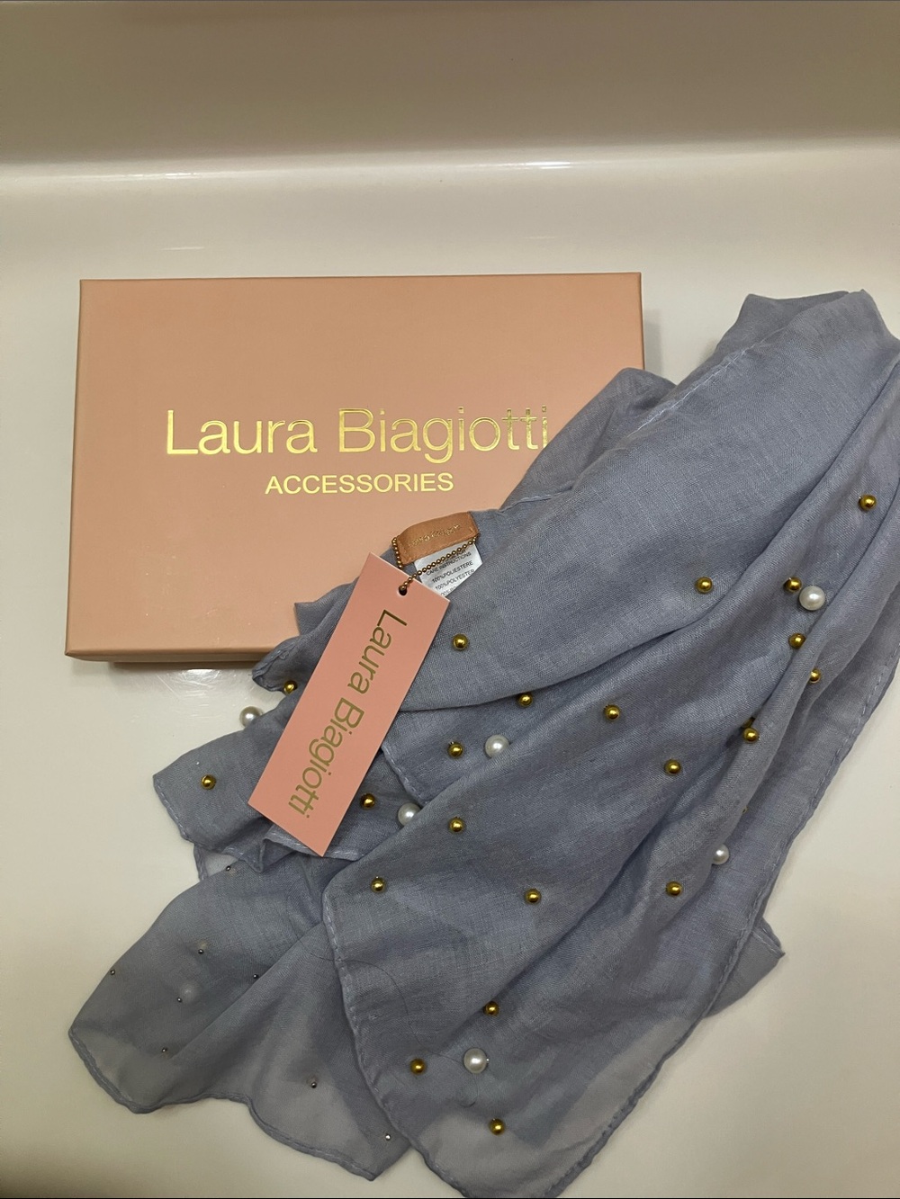 NWT Laura Biaggiotti Scarf/Wrap + Original Box